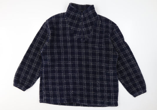 Watsons Heavies Men’s Blue XL Check Fleece 1/2 Zip Pullover Sweatshirt