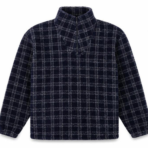 Watsons Heavies Men’s Blue XL Check Fleece 1/2 Zip Pullover Sweatshirt