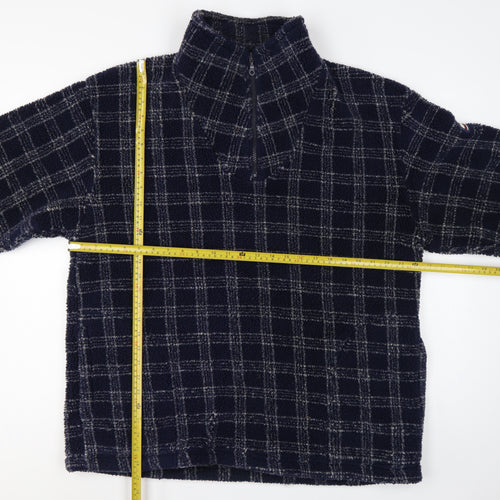 Watsons Heavies Men’s Blue XL Check Fleece 1/2 Zip Pullover Sweatshirt