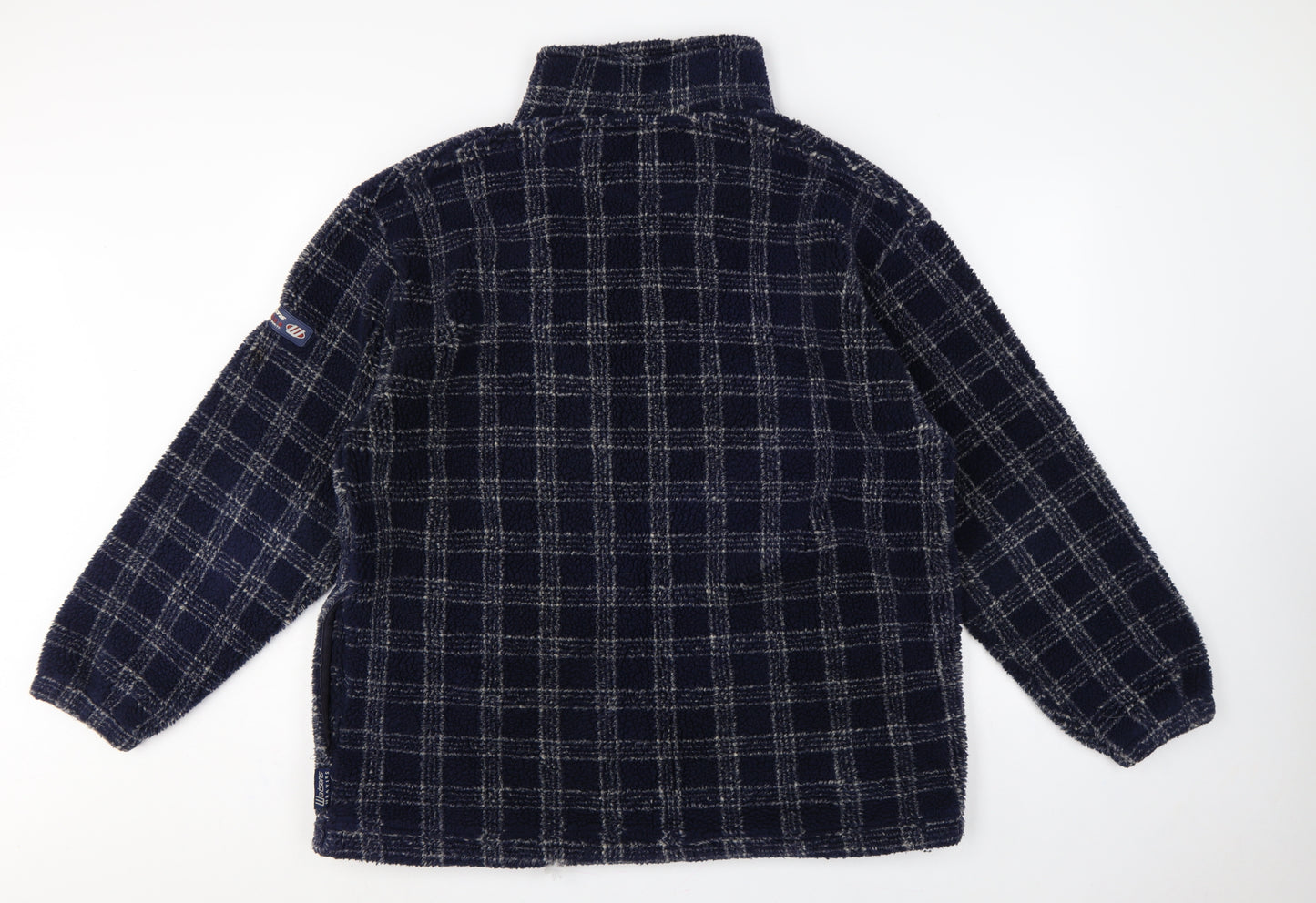 Watsons Heavies Men’s Blue XL Check Fleece 1/2 Zip Pullover Sweatshirt