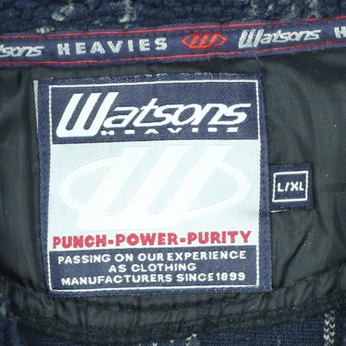 Watsons Heavies Men’s Blue XL Check Fleece 1/2 Zip Pullover Sweatshirt
