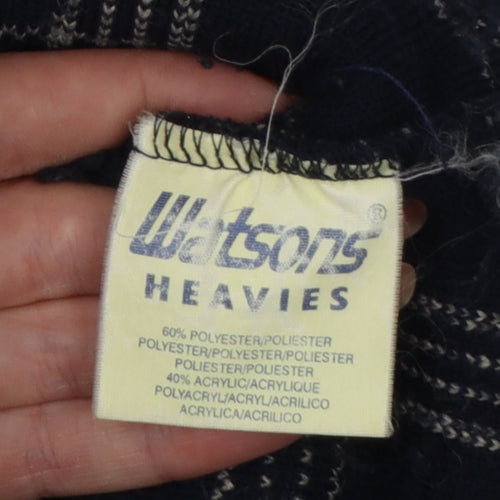 Watsons Heavies Men’s Blue XL Check Fleece 1/2 Zip Pullover Sweatshirt