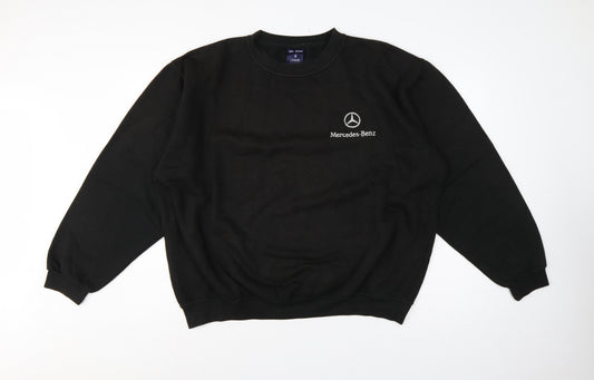 Uneek Men's Black 2XL Mercedes-Benz Embroidered Pullover Sweatshirt
