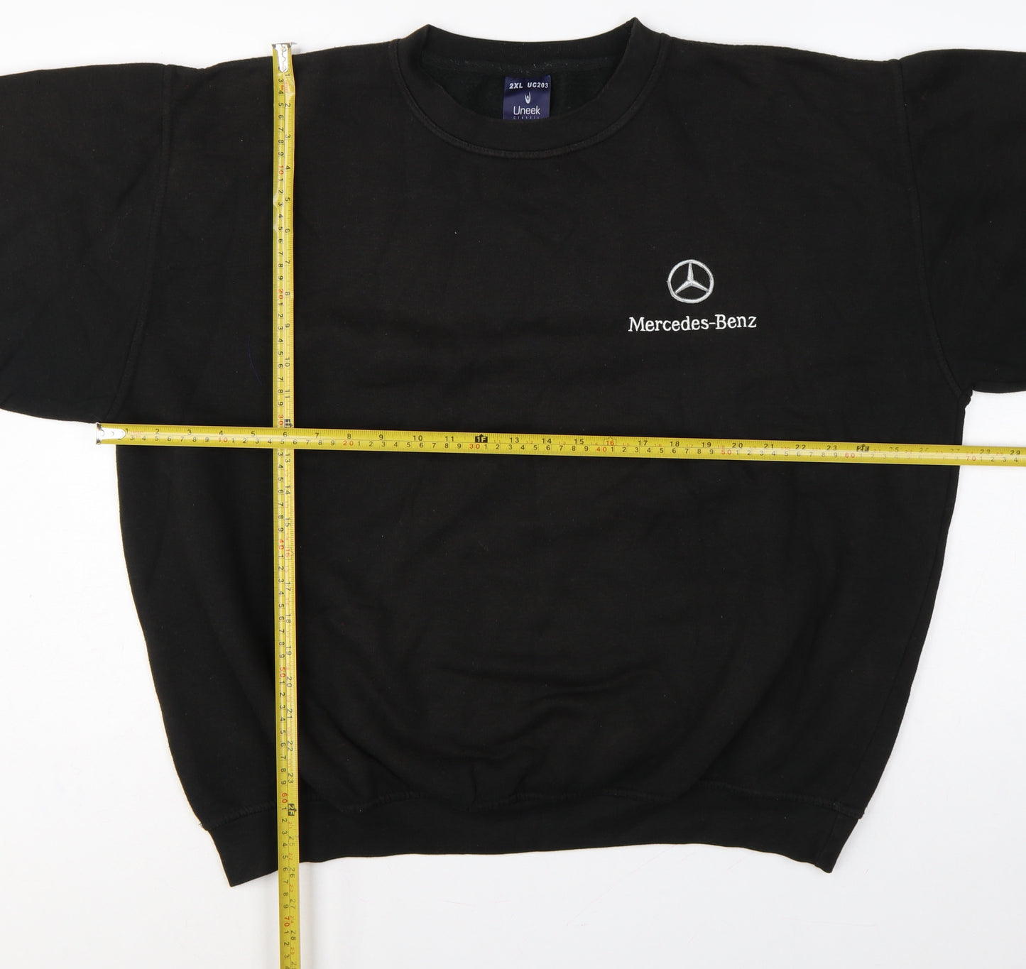 Uneek Men's Black 2XL Mercedes-Benz Embroidered Pullover Sweatshirt