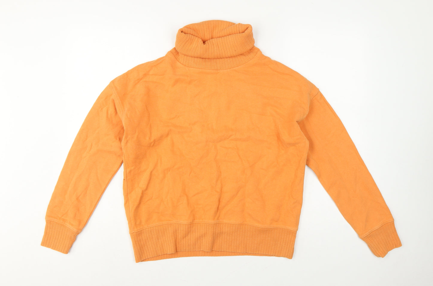 Next Women Orange UK 10 Cotton Roll Neck Pullover Sweatshirt