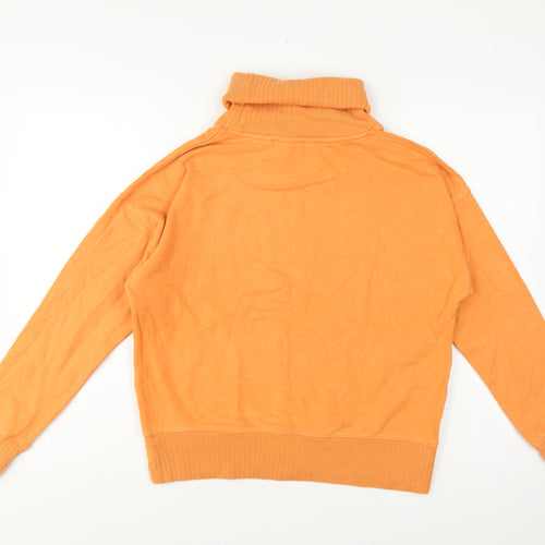 Next Women Orange UK 10 Cotton Roll Neck Pullover Sweatshirt