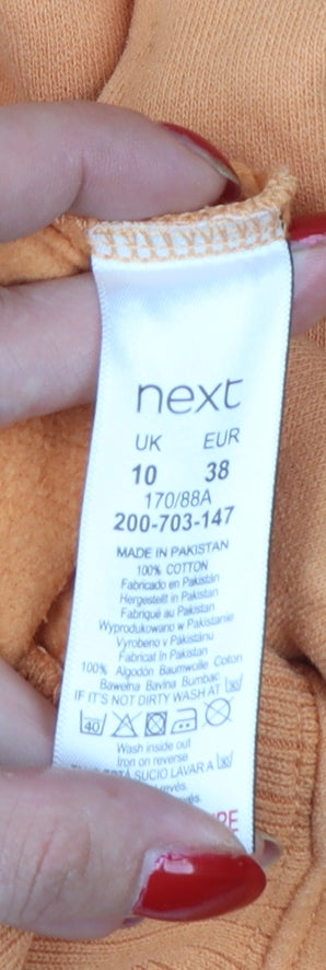 Next Women Orange UK 10 Cotton Roll Neck Pullover Sweatshirt
