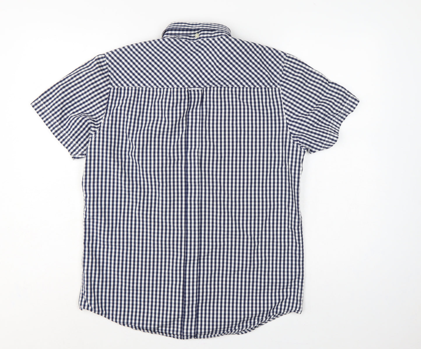 Ben Sherman Men’s Blue Check Short Sleeve Button-Up Shirt Size M