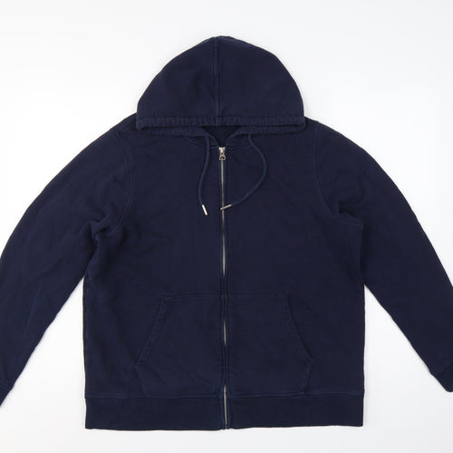 Marks and Spencer Women’s Navy Blue UK 16 Full Zip Hooded Cotton Hoodie