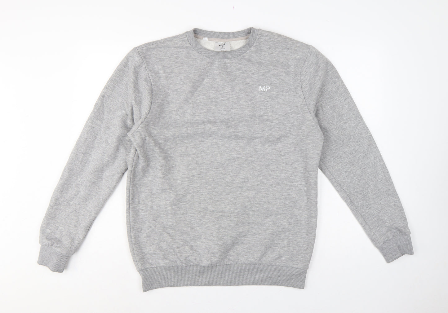 MP Men’s Grey M Crew Neck Logo Fleece Pullover Sweatshirt
