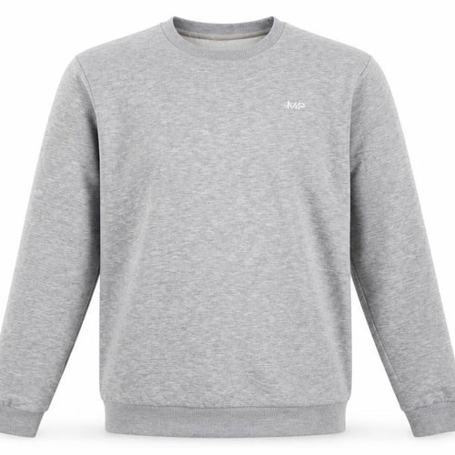 MP Men’s Grey M Crew Neck Logo Fleece Pullover Sweatshirt