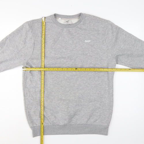 MP Men’s Grey M Crew Neck Logo Fleece Pullover Sweatshirt