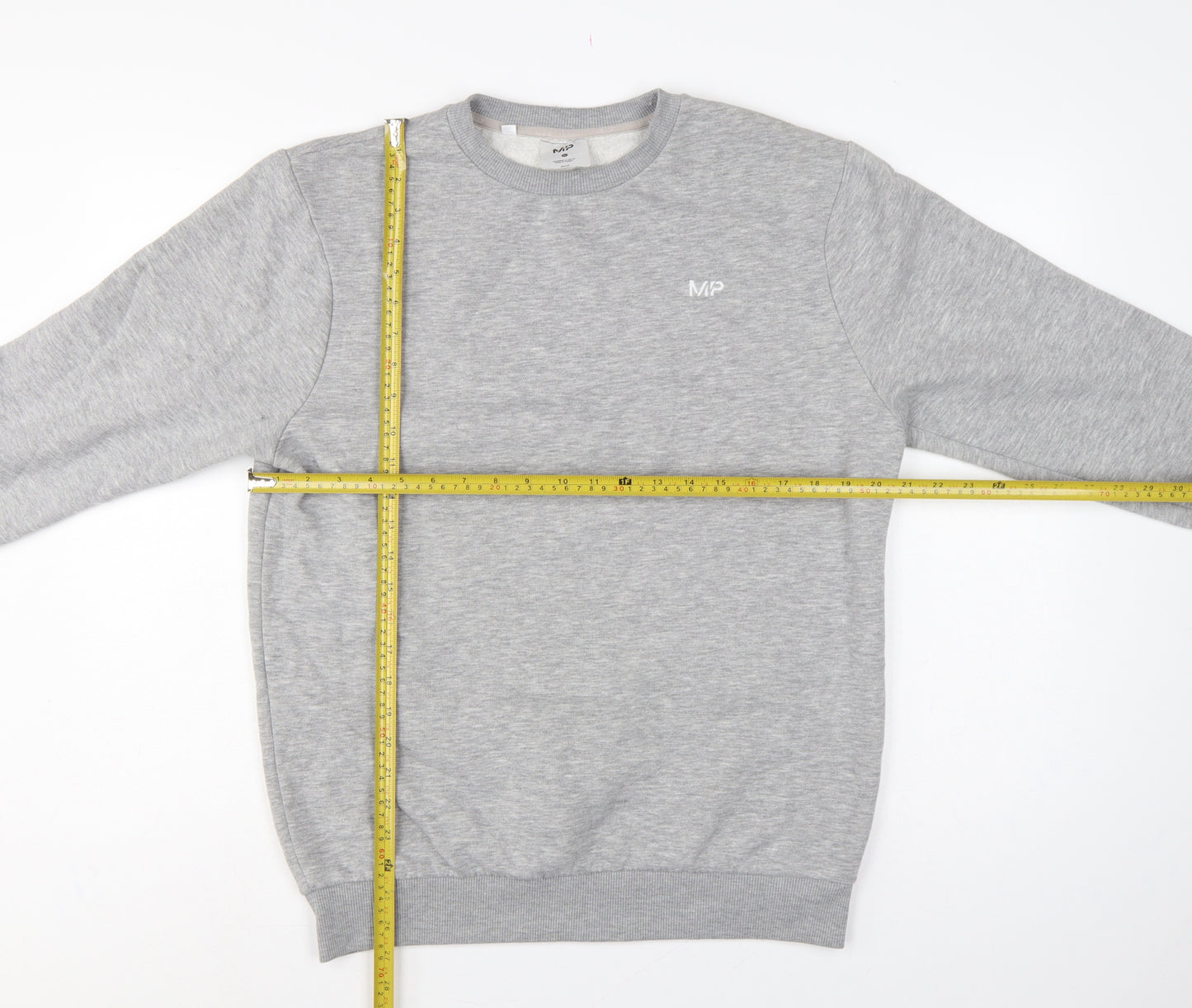 MP Men’s Grey M Crew Neck Logo Fleece Pullover Sweatshirt