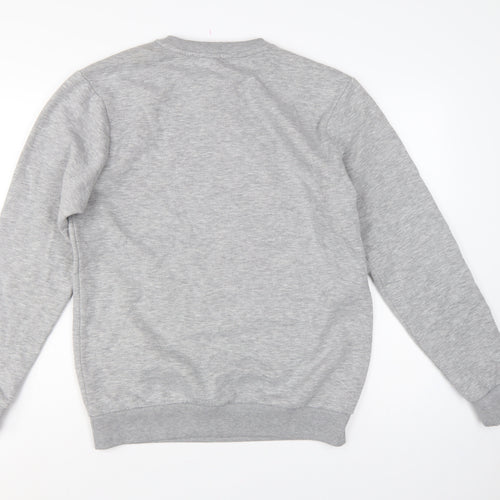 MP Men’s Grey M Crew Neck Logo Fleece Pullover Sweatshirt