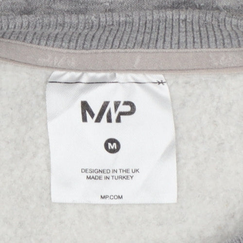 MP Men’s Grey M Crew Neck Logo Fleece Pullover Sweatshirt