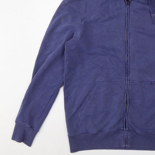 Barbour Men’s Blue L Full Zip Hooded Fleece Hoodie Pockets