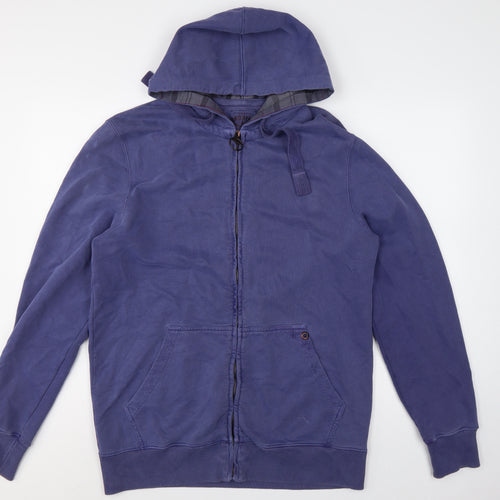 Barbour Men’s Blue L Full Zip Hooded Fleece Hoodie Pockets