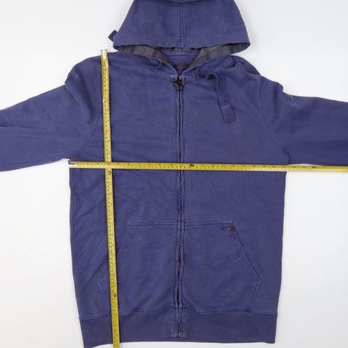 Barbour Men’s Blue L Full Zip Hooded Fleece Hoodie Pockets