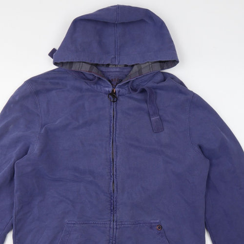 Barbour Men’s Blue L Full Zip Hooded Fleece Hoodie Pockets