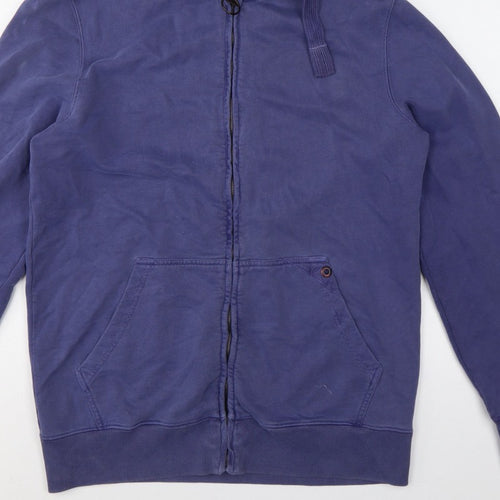Barbour Men’s Blue L Full Zip Hooded Fleece Hoodie Pockets