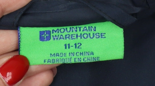Mountain Warehouse Boys Blue 11-12 Padded Hooded Water Resistant Jacket