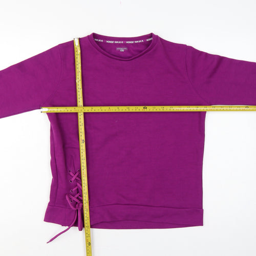 Boomerang Women Purple UK 12 Lace-Up Pullover Sweatshirt Gym