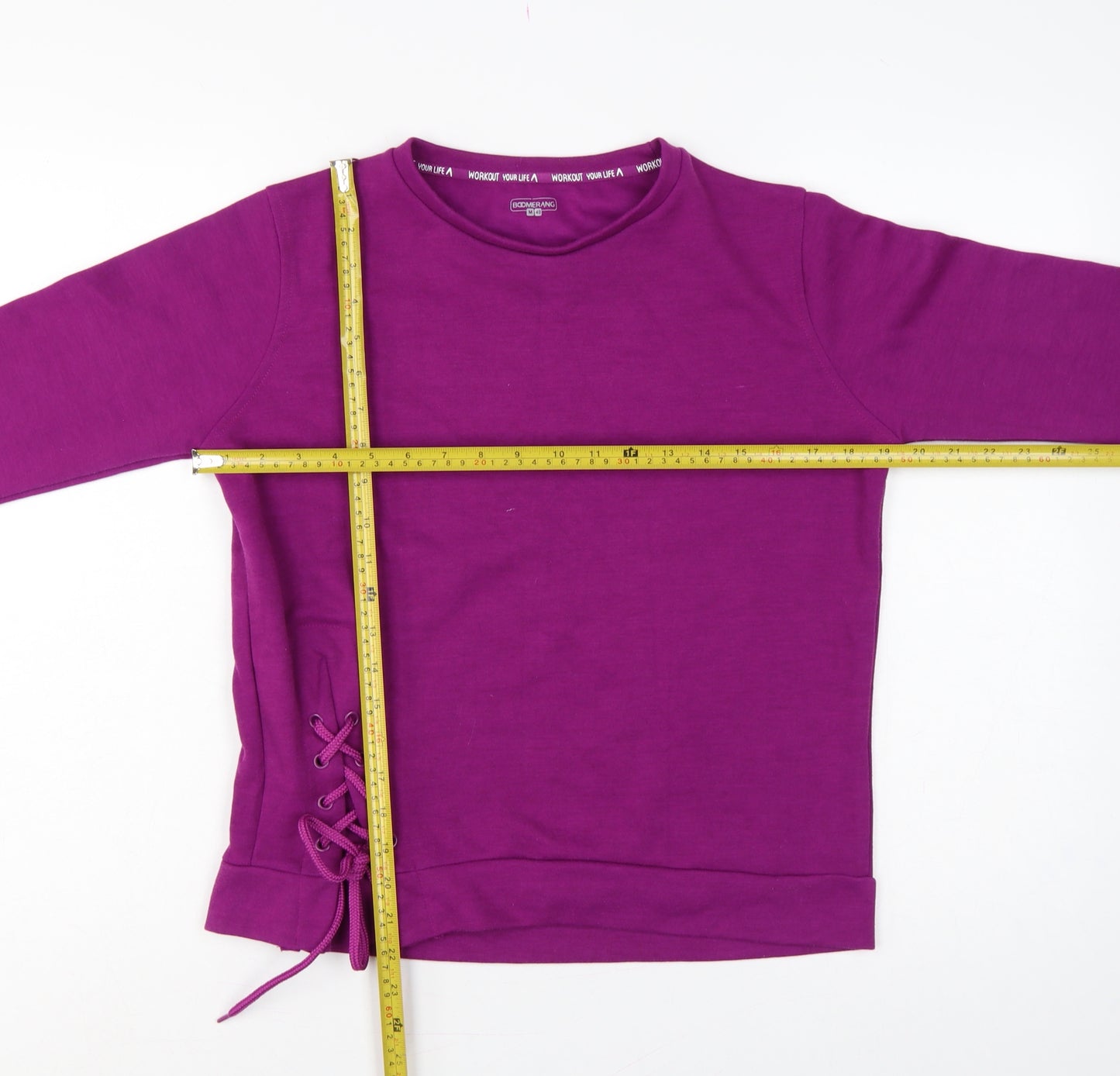 Boomerang Women Purple UK 12 Lace-Up Pullover Sweatshirt Gym