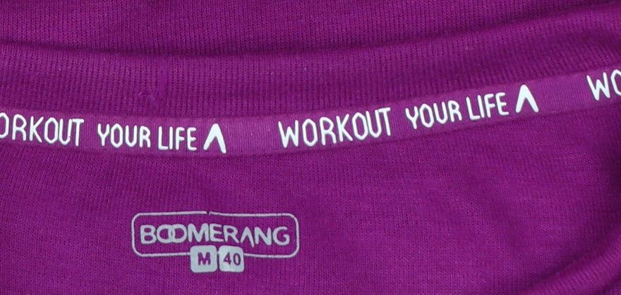 Boomerang Women Purple UK 12 Lace-Up Pullover Sweatshirt Gym