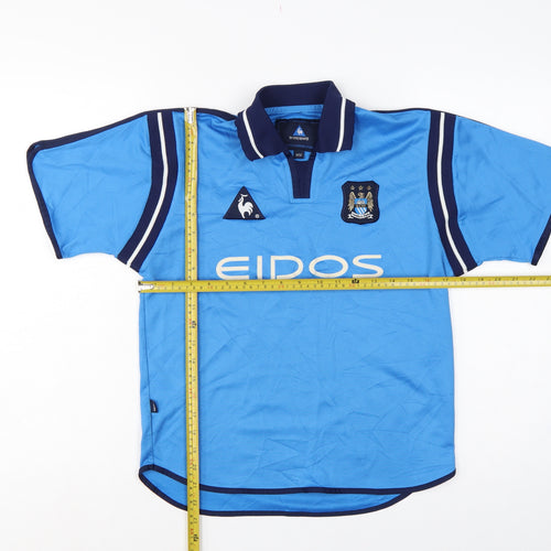 Le Coq Sportif Boys Blue 10 Years Polo Jersey Manchester City Football