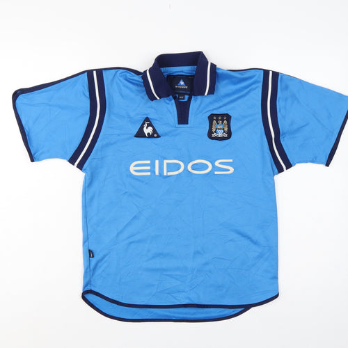 Le Coq Sportif Boys Blue 10 Years Polo Jersey Manchester City Football