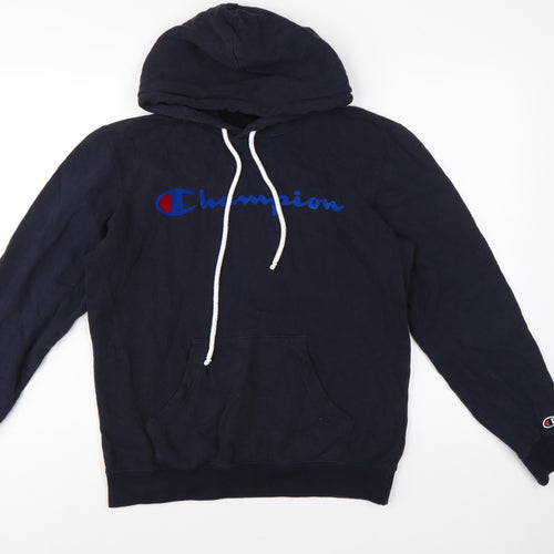 Champion Men’s Blue Small Pullover Logo Hoodie Cotton