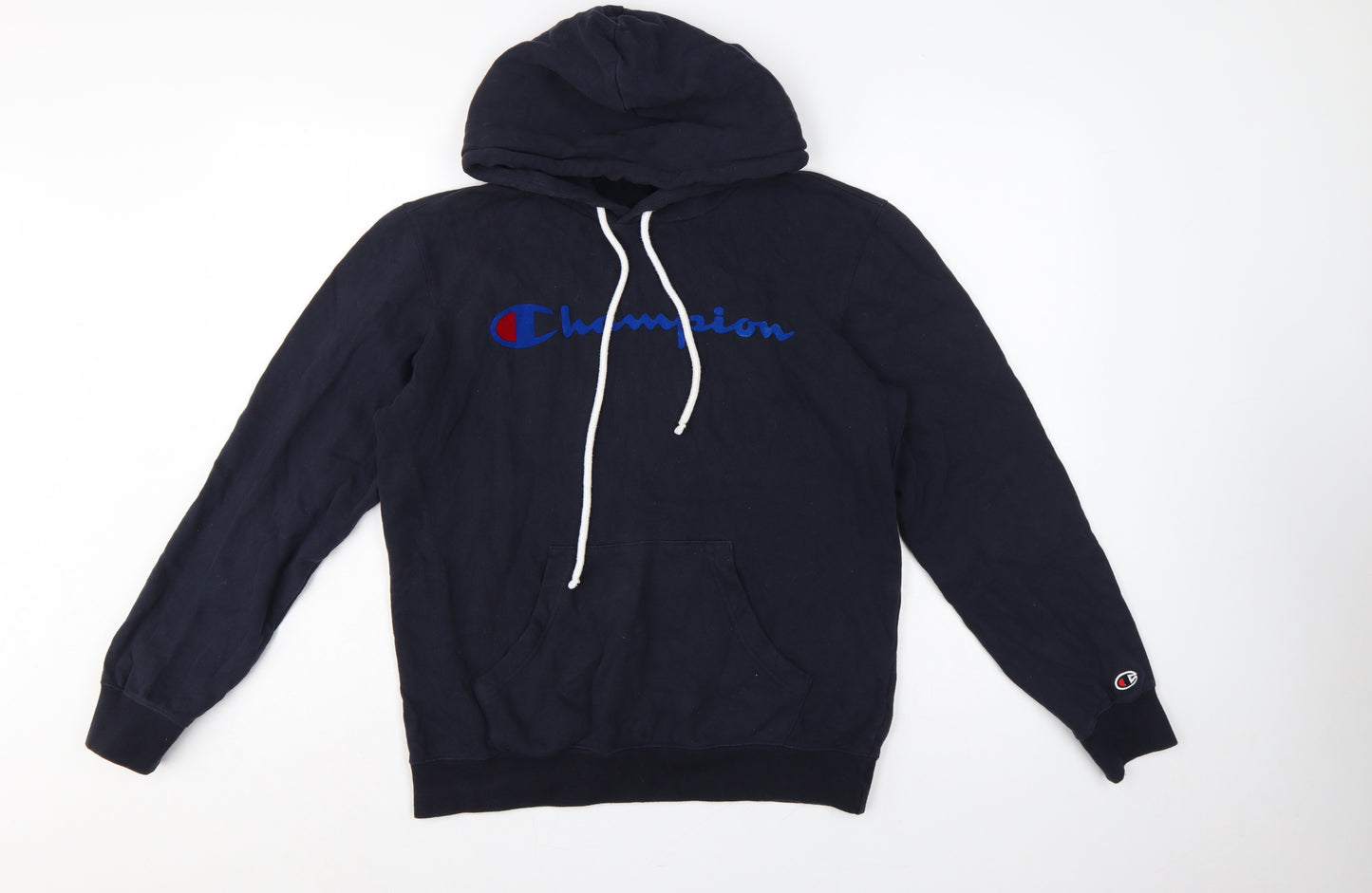 Champion Men’s Blue Small Pullover Logo Hoodie Cotton