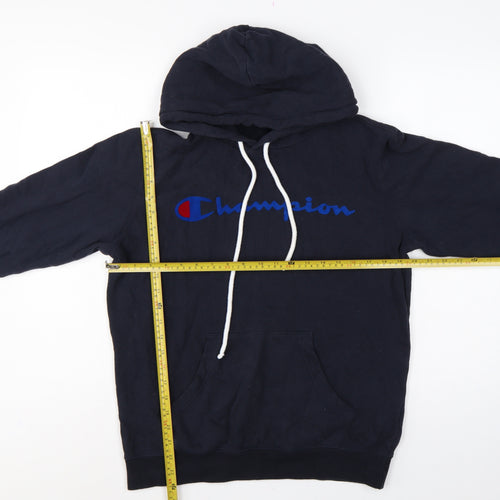 Champion Men’s Blue Small Pullover Logo Hoodie Cotton