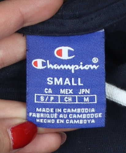 Champion Men’s Blue Small Pullover Logo Hoodie Cotton