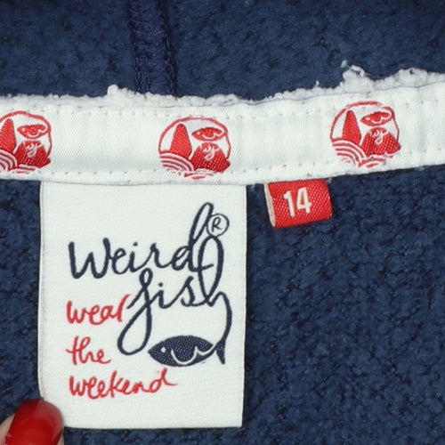 Weird Fish Unisex Adults Blue UK 14 Full Zip Fleece Hoodie