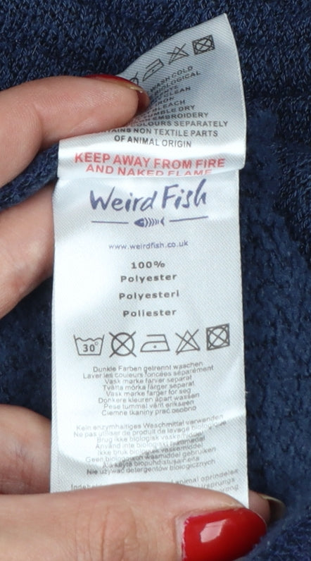 Weird Fish Unisex Adults Blue UK 14 Full Zip Fleece Hoodie