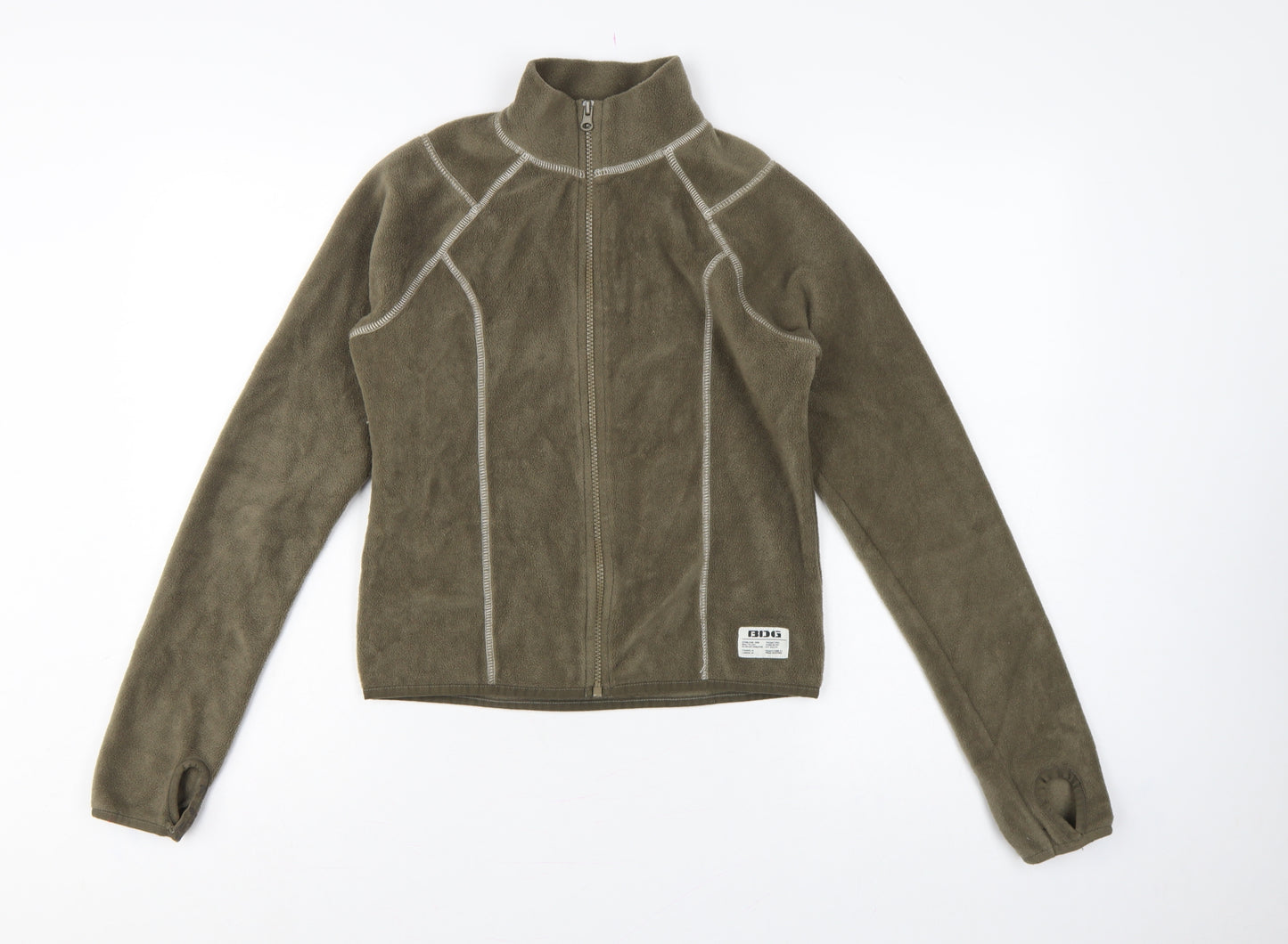 BDG Urban Outfitters Women Green S Fleece Full Zip Basic Jacket