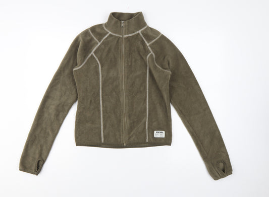 BDG Urban Outfitters Women Green S Fleece Full Zip Basic Jacket