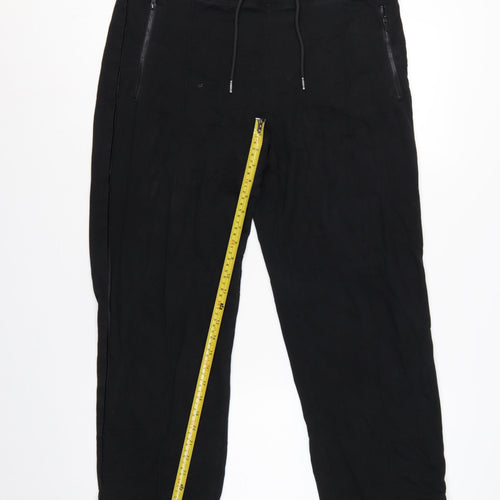 Marks & Spencer Women’s Black Size 16 Short Jogger Trousers Zip Pockets