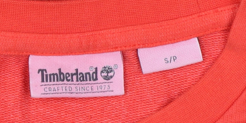 Timberland Men's Red S Pullover Sweatshirt Logo Pocket Cotton Blend