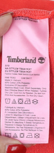Timberland Men's Red S Pullover Sweatshirt Logo Pocket Cotton Blend