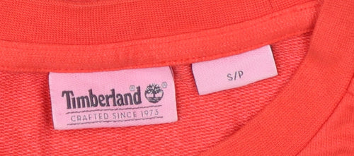 Timberland Men's Red S Pullover Sweatshirt Logo Pocket Cotton Blend
