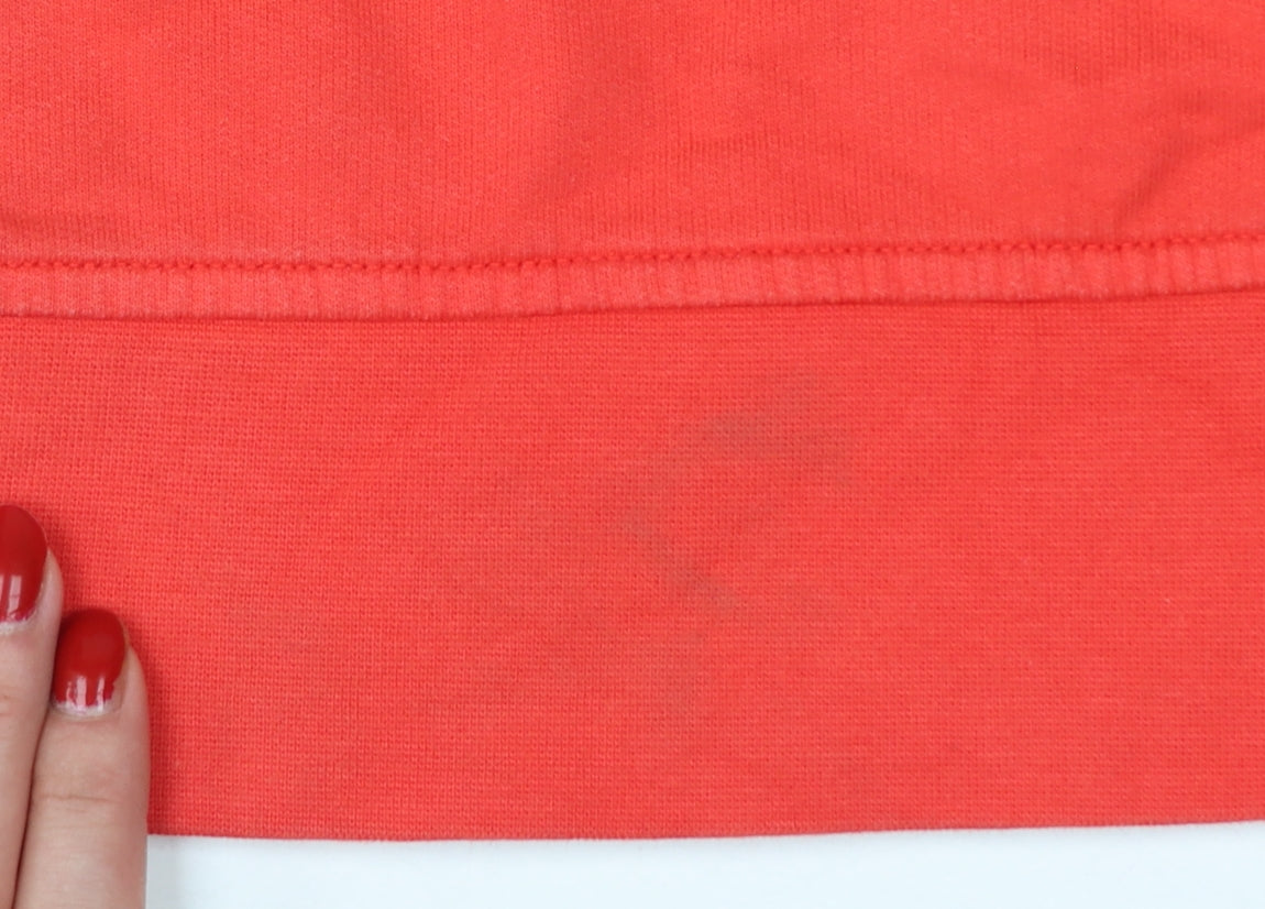 Timberland Men's Red S Pullover Sweatshirt Logo Pocket Cotton Blend