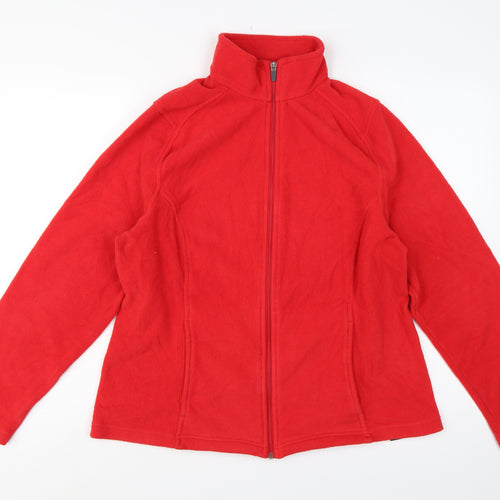 Lands' End Women Red L Fleece Full Zip Outdoor Jacket