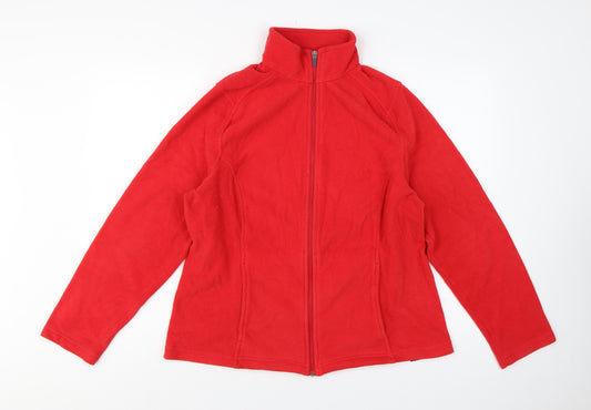 Lands' End Women Red L Fleece Full Zip Outdoor Jacket