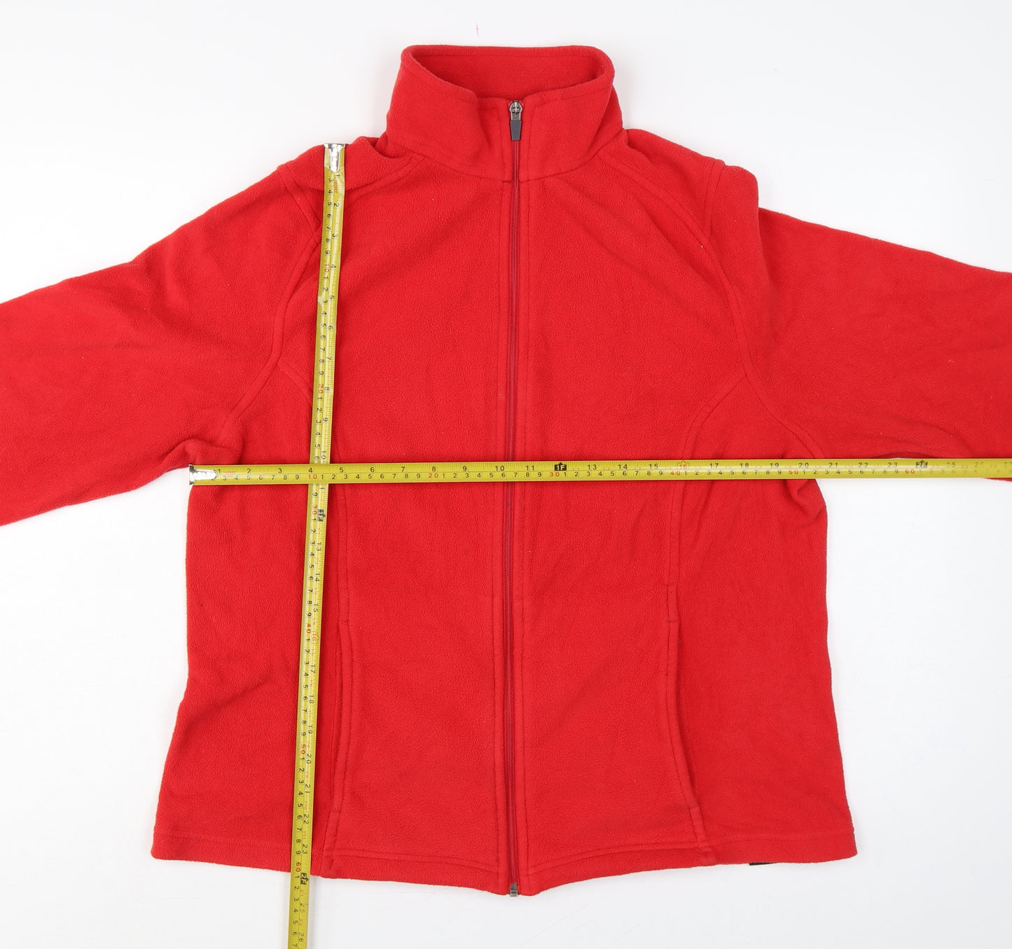 Lands' End Women Red L Fleece Full Zip Outdoor Jacket