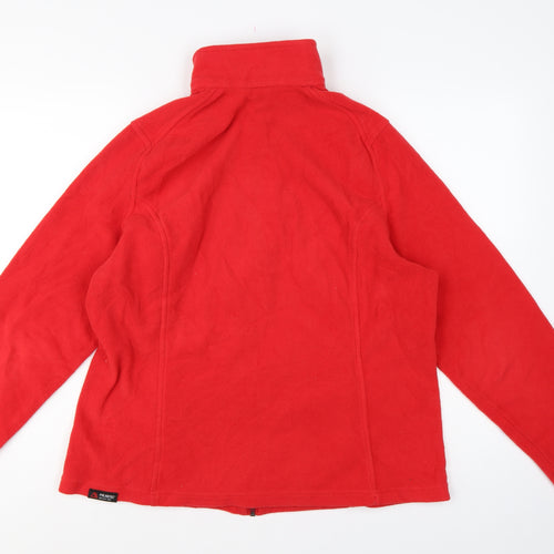 Lands' End Women Red L Fleece Full Zip Outdoor Jacket