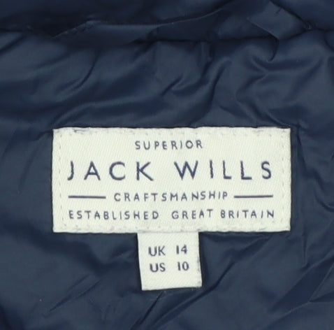 Jack Wills Women Blue UK 14 Quilted Puffer Gilet Bodywarmer