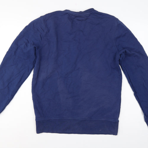 Tommy Hilfiger Men Blue M Vintage Fit Striped Logo Crew Neck Sweatshirt
