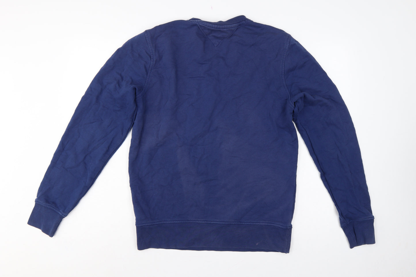 Tommy Hilfiger Men Blue M Vintage Fit Striped Logo Crew Neck Sweatshirt